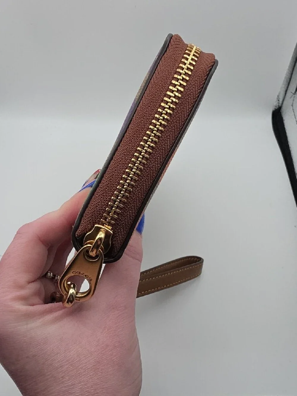 Coach Pride Brown Rainbow Signature Mono Zip Long Wallet/Wristlet (EUC)✨️🌈✨️